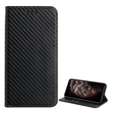 Gigapack Tok álló, b&#337;r hatású (flip, oldalra nyíló, asztali tartó funkció, karbon minta) fekete gp-110232 mobiltelefon kellék