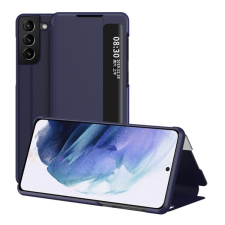 Gigapack Tok álló, bőr hatású (aktív FLIP, oldalra nyíló, asztali tartó funkció, hívószámkijelzés, View Window) SÖTÉTKÉK Samsung Galaxy S21 Plus (SM-G996) 5G tok és táska