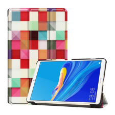 Gigapack Tok álló, bőr hatású (aktív FLIP, oldalra nyíló, TRIFOLD asztali tartó funkció, kockás) SZÍNES [Huawei MediaPad M6 8.4 WIFI] (5996457898527) tablet tok