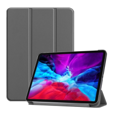 Gigapack Tok álló, bőr hatású (aktív flip, oldalra nyíló, TRIFOLD asztali tartó funkció) SZÜRKE Apple IPAD Pro 12.9 (2020) tablet tok