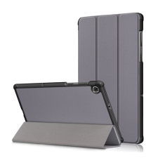 Gigapack Tok álló, bőr hatású (aktív FLIP, oldalra nyíló, TRIFOLD asztali tartó funkció) SZÜRKE [Lenovo Tab M10 Plus (TB-X606F)] (5996591013046) tablet tok