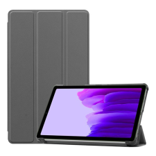 Gigapack Tok álló, bőr hatású (aktív FLIP, oldalra nyíló, TRIFOLD asztali tartó funkció) SZÜRKE [Samsung Galaxy Tab A7 Lite LTE (SM-T225)] (5996591082783) tablet tok