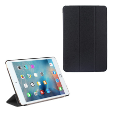 Gigapack Tok álló, bőr hatású (aktív FLIP, oldalra nyíló, TRIFOLD asztali tartó funkció, textil minta) FEKETE [Apple IPAD 9.7 (2018)] tablet tok