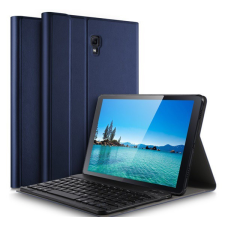 Gigapack Tok álló, bőr hatású (FLIP, bluetooth billentyűzet, asztali tartó, QWERTY, angol nyelvű) SÖTÉTKÉK [Samsung Galaxy Tab A 10.5 LTE (2018) ... tablet tok