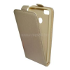Gigapack Tok álló, bőr hatású (FLIP, lefelé nyíló, szilikon tartó) ARANY (GP-73267)