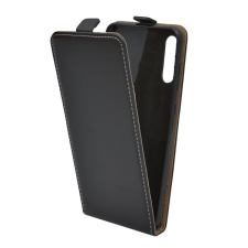 Gigapack Tok álló, bőr hatású (FLIP, lefelé nyíló, szilikon tartó) FEKETE tok és táska