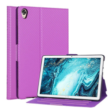 Gigapack Tok álló, bőr hatású (FLIP, oldalra nyíló, asztali tartó funkció, karbon minta) LILA [Huawei MediaPad M6 10.8 LTE] (5996457906215) tablet tok