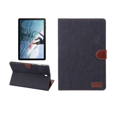 Gigapack Tok álló, bőr hatású (FLIP, oldalra nyíló, asztali tartó funkció, textil bevonat) SÖTÉTKÉK [Samsung Galaxy Tab S4 10.5 LTE (SM-T835)] (5996457804306) tablet tok
