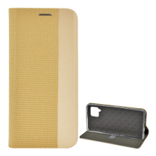 Gigapack Tok álló, bőr hatású (FLIP, oldalra nyíló, asztali tartó funkció, textil minta) ARANY [Samsung Galaxy A42 5G (SM-A425F)] (5996591041124) tok és táska