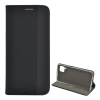 Gigapack Tok álló, bőr hatású (FLIP, oldalra nyíló, asztali tartó funkció, textil minta) FEKETE [Huawei P40 Lite 4G / Nova 6 SE] (5996457963423) - Telefontok