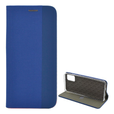 Gigapack Tok álló, bőr hatású (FLIP, oldalra nyíló, asztali tartó funkció, textil minta) KÉK [Samsung Galaxy A02s (SM-A025F)] (5996591045924) tok és táska