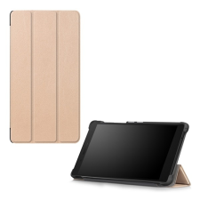 Gigapack Tok álló, bőr hatású (FLIP, oldalra nyíló, TRIFOLD asztali tartó funkció) ARANY Lenovo Tab 4 7 Essential (TB-7304F) tablet tok