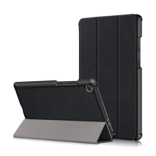 Gigapack Tok álló, bőr hatású (FLIP, oldalra nyíló, TRIFOLD asztali tartó funkció) FEKETE [Lenovo Tab M8 (TB-8505X) LTE] (5996457929962) tablet tok