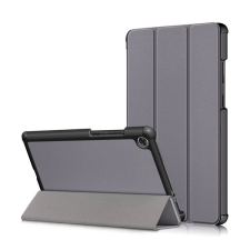 Gigapack Tok álló, bőr hatású (FLIP, oldalra nyíló, TRIFOLD asztali tartó funkció) SZÜRKE [Lenovo Tab M8 (TB-8505X) LTE] (5996457930012) tablet tok