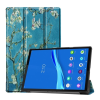 Gigapack Tok álló, bőr hatású (FLIP, oldalra nyíló, TRIFOLD asztali tartó funkció, virág minta) KÉK Lenovo Tab M10 Plus (TB-X606F), Lenovo Tab M10 FHD Plus (TB-X606X)