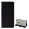 Gigapack Tok álló, bőr hatású (FLIP, szilikon belső, oldalra nyíló, asztali tartó funkció, bankkártya tartó, csillogó) FEKETE Huawei P40 Lite E / Y7p