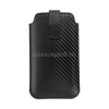 Gigapack Tok álló, bőr hatású, POUCH (univerzális, kihúzható, 6-6.6" méret, karbon minta) FEKETE (GP-110096)
