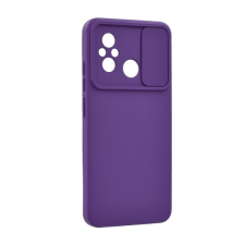 Gigapack Xiaomi Redmi 12C szilikon telefonvédő (matt, mikrofiber plüss belső, kamera védelem) sötétlila tok és táska