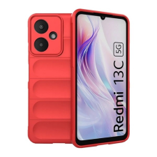 Gigapack Xiaomi Redmi 13C 5G szilikon telefonvédő (ütésállóság, kameravédő, 3d) piros tok és táska