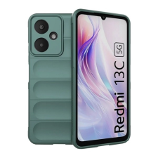 Gigapack Xiaomi Redmi 13C 5G szilikon telefonvédő (ütésállóság, kameravédő, 3d) sötétzöld tok és táska