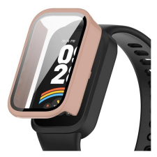 Gigapack Xiaomi Smart Band 9 Active műanyag keret (bumper, ütésállóság + kijelzővédő üveg) rózsaszín okosóra kellék