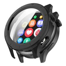 Gigapack Xiaomi Watch S4 műanyag keret (bumper, ütésállóság + kijelzővédő üveg) fekete mobiltelefon kellék