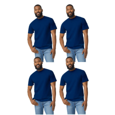 GILDAN 4 db-os pólócsomag Gildan GI3000 körkötött rövid ujjú férfi pamut póló, Navy-XL