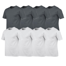 GILDAN 8 db-os csomagban Gildan kereknyakú pamut póló, charcoal-fehér-3XL férfi póló
