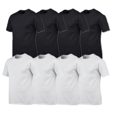 GILDAN 8 db-os csomagban Gildan kereknyakú pamut póló, fekete-fehér-4XL férfi póló