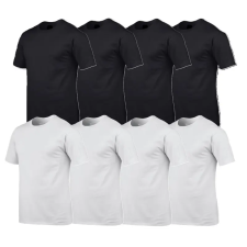 GILDAN 8 db-os csomagban Gildan kereknyakú pamut póló, fekete-fehér-S férfi póló