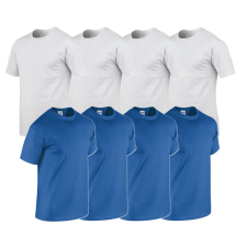 GILDAN 8 db-os csomagban Gildan kereknyakú pamut póló, royal-fehér-3XL férfi póló