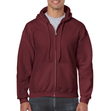 GILDAN Cipzáras kenguru zsebes kapucnis pulóver, Gildan GI18600, Maroon-XL