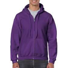 GILDAN Cipzáras kenguru zsebes kapucnis pulóver, Gildan GI18600, Purple-3XL férfi pulóver, kardigán