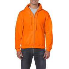 GILDAN Cipzáras kenguru zsebes kapucnis pulóver, Gildan GI18600, S.Orange-2XL