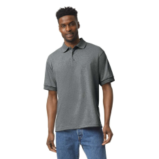 GILDAN DryBlend rövid ujjú galléros férfi póló, Gildan GI8800, Graphite Heather-S