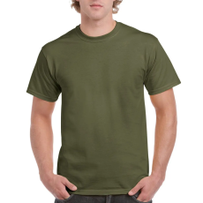 GILDAN Előmosott kerek nyakkivágásu ultra póló, Gildan GI2000, Military Green-M