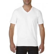 GILDAN Férfi póló Gildan GI41V00 premium Cotton® Felnőtt v-nyakú póló -S, White férfi póló