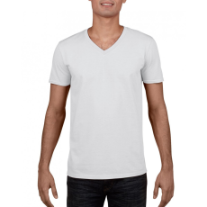 GILDAN Férfi póló Gildan GI64V00 Softstyle® Felnőtt v-nyakú póló -M, White