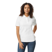 GILDAN Galléros rövid ujjú karcsusított női póló, Gildan GIL64800-B3, White-XL női póló