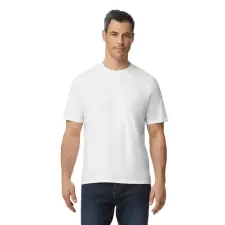 GILDAN GI3000 körkötött rövid ujjú férfi pamut póló, White-2XL férfi póló