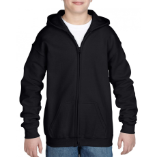 GILDAN Gyerek kapucnis pulóver Gildan GIB18600 Heavy Blend™ Youth Full Zip Hooded Sweatshirt -S, Black