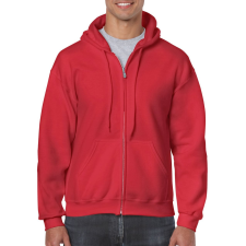 GILDAN Heavy Blend™ felnőtt végig cipzáros kapucnis pulóver (red, XL) munkaruha