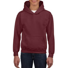 GILDAN Kapucnis gyerekpulóver kenguruzsebbel, Gildan GIB18500, Maroon-L