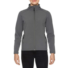 GILDAN Karcsúsított softshell cipzáros női dzseki, Gildan GILSS800, Charcoal-L