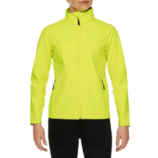 GILDAN Karcsúsított softshell cipzáros női dzseki, Gildan GILSS800, Safety Green-XL női dzseki, kabát