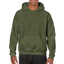 GILDAN Kenguru zsebes kapucnis pulóver, Gildan GI18500, Military Green-L férfi pulóver, kardigán