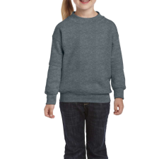 GILDAN Kereknyakú gyerekpulóver, Gildan GIB18000, Dark Heather-XS gyerek pulóver, kardigán