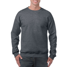 GILDAN Kereknyakú körkötött pulóver, Gildan GI18000, Dark Heather-2XL férfi pulóver, kardigán