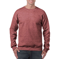 GILDAN Kereknyakú körkötött pulóver, Gildan GI18000, Heather Sport Dark Maroon-XL férfi pulóver, kardigán