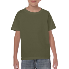 GILDAN Kereknyakú rövid ujjú gyerekpóló, Gildan GIB5000, Military Green-XS